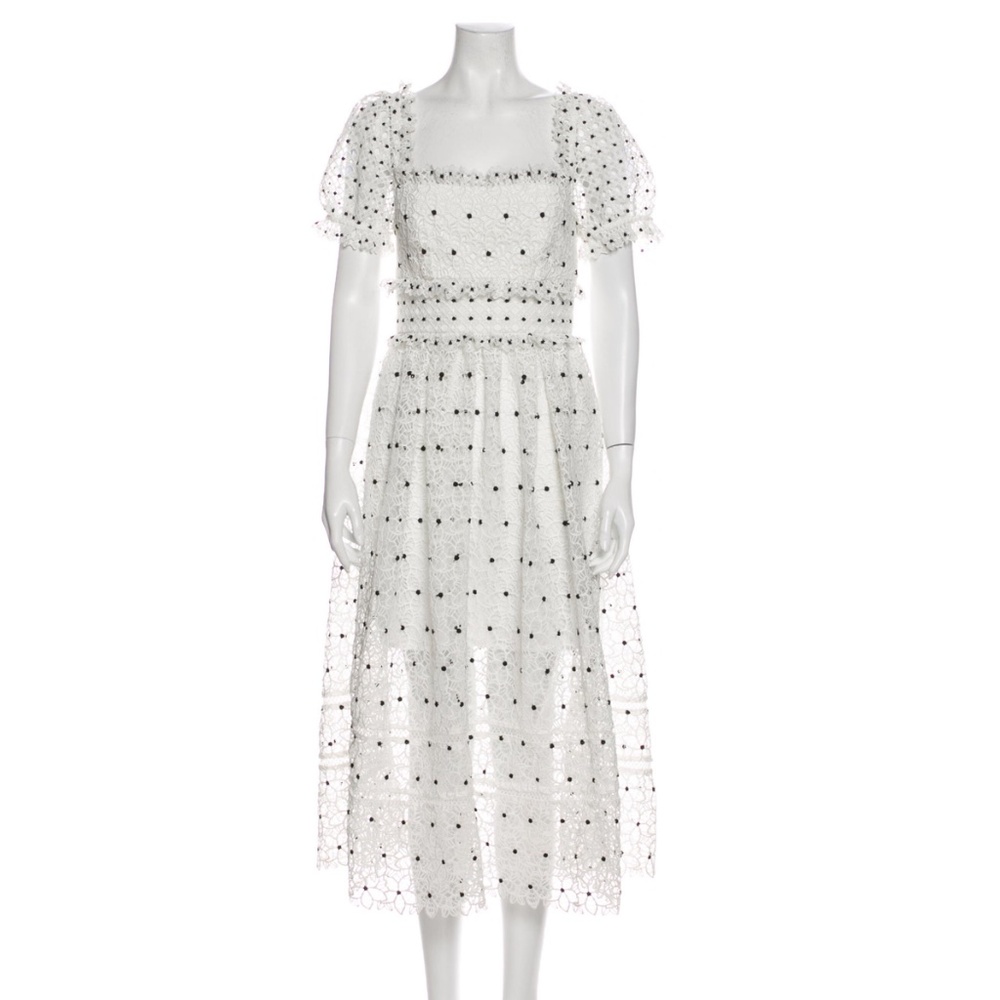 Self-Portrait Lace Dot Dress